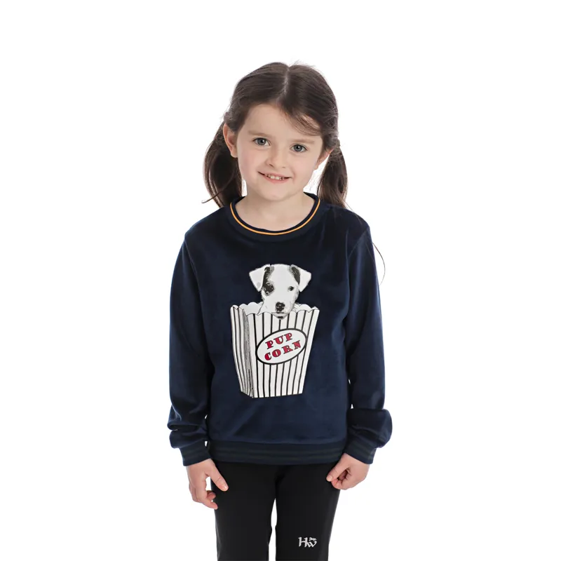 Horseware Kids Velvet Touch Crew Neck Jumper - Navy